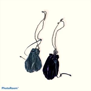 Velvet Silver & Velvet Plum Sexy Clutches w/Strap